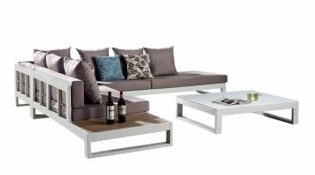 Amber Sectional Sofa Set for 5 With Built-In Side Table