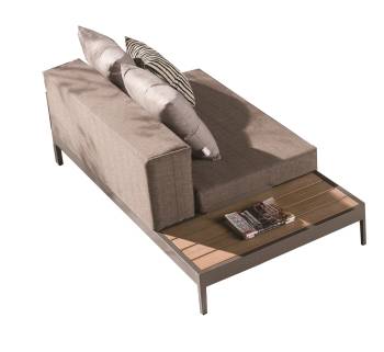 Barite Chaise With Built-in Side Table