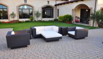 Stylus Loveseat Set with One Ottoman and Two Side Tables