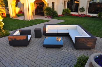 Package Deals - Outdoor Sofa & Seating Sets - Babmar - Stylus Sectional Sofa Set With Club Chair