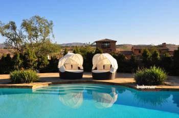 Iridium Modern Round Daybed With Canopy