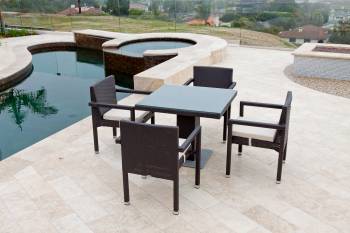 Package Deals - Outdoor  Dining Sets - Vita Arm Chair Dining Set For Four with Bistro Table