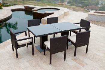 Package Deals - Outdoor  Dining Sets - Vita Dining Set For Six with Two Bistro Tables