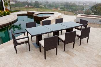 Package Deals - Outdoor  Dining Sets - Vita Dining Set For Eight with Three Bistro Tables