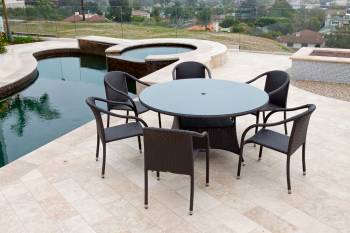 Package Deals - Outdoor  Dining Sets - Luna Dining Set For Six With Round Table