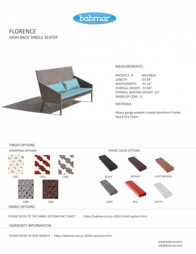 Florence Modern for Outdoor Set 4 Seating