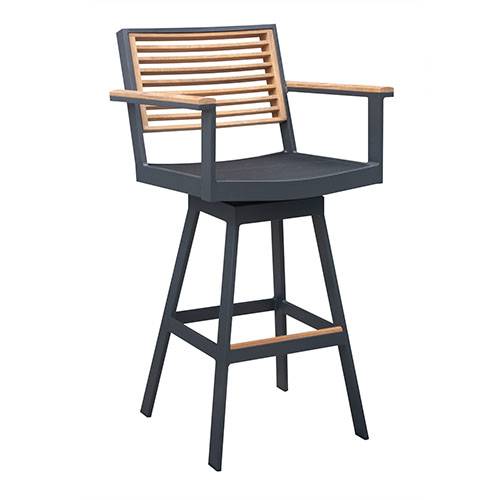Avant Swivel Bar Stool With Arms, Outdoor Bar Stools Without Arms
