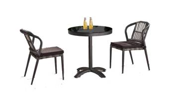Kitaibela Armless Dining Set for Two with Small Bistro Table