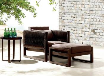 Babmar - Wisteria Club Chair With Ottoman and Side Table