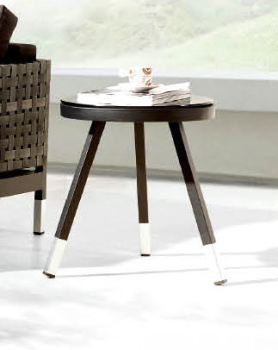 Taco Side Table - Brown and White