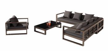 Babmar - Amber Outdoor Sectional Set with Club Chair