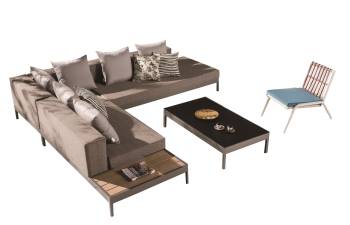 Barite Sofa Set for 6 with Built-in side table