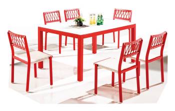 Hyacinth Dining Set for 6 with Chairs without Arms