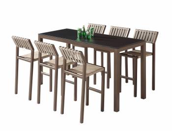 Babmar - Amber Bar Set for 6 with Armless Chairs