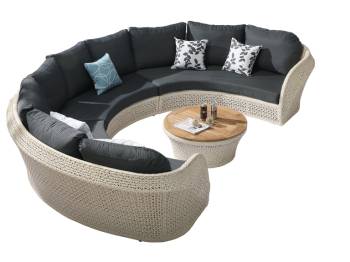 Evian Curved 6 Seater Sofa Set with coffee table