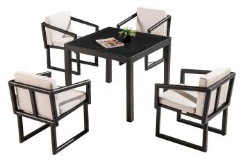 Amber Dining Set For 4 With Arms And Cushions