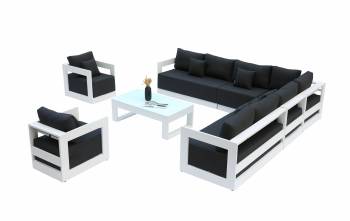 Babmar - Lusso XL Sectional Sofa Set With Two Club Chairs