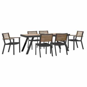 Babmar - Avant Dining Set For 6 (Stackable Chairs) - QUICK SHIP 