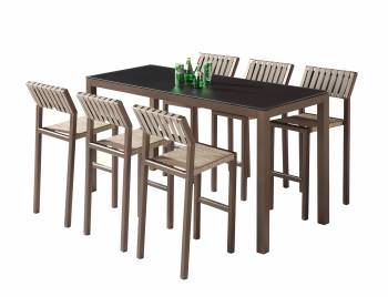 Amber Bar Set for 6 with Armless Chairs - QUICK SHIP 