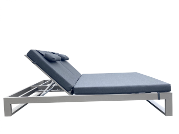Babmar - Amber Double Chaise Lounge - Grey Frame - QUICK SHIP 