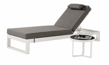 Babmar - Amber Chaise Lounge | White Frame | QUICK SHIP 