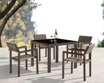 Babmar -  Amber Dining Set For 4 with Arms- Quick Ship 