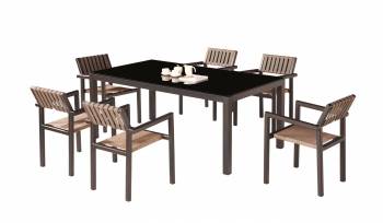 Babmar - Amber Dining Set For 6 all With Arms - QUICK SHIP 