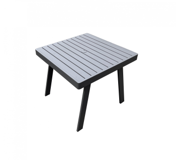 Babmar - Onyx All Aluminum Dining Table For 4 (Straight Legs) - With Umbrella Hole 