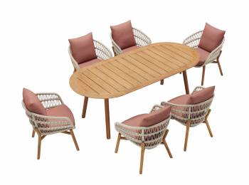 Babmar - Corda Dining Set For 6 - QUICK SHIP