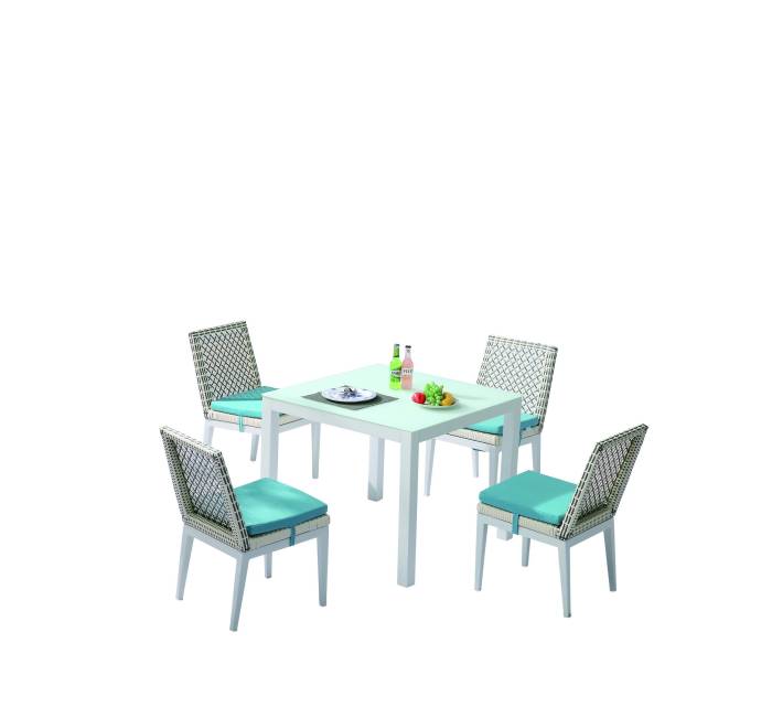 Provence Square Dining Set for 4 with Armless Chairs - Image 1