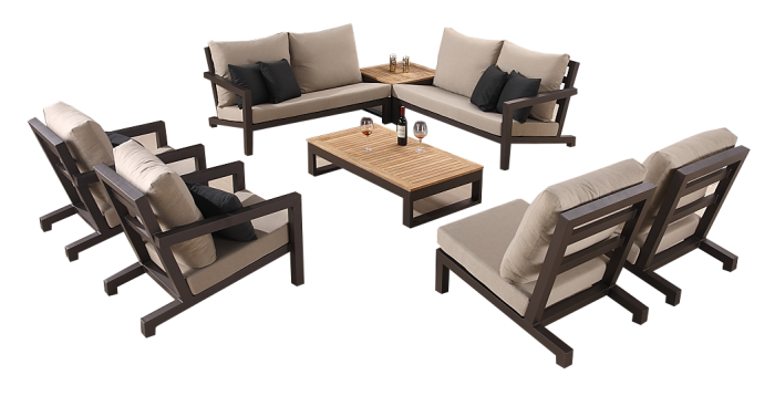 Soho Sectional Sofa Set for 8 with corner Table - Image 1