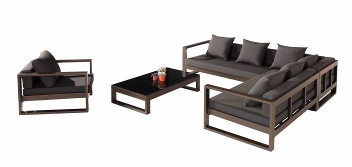 Amber Outdoor Sectional Set with Club Chair - Image 1