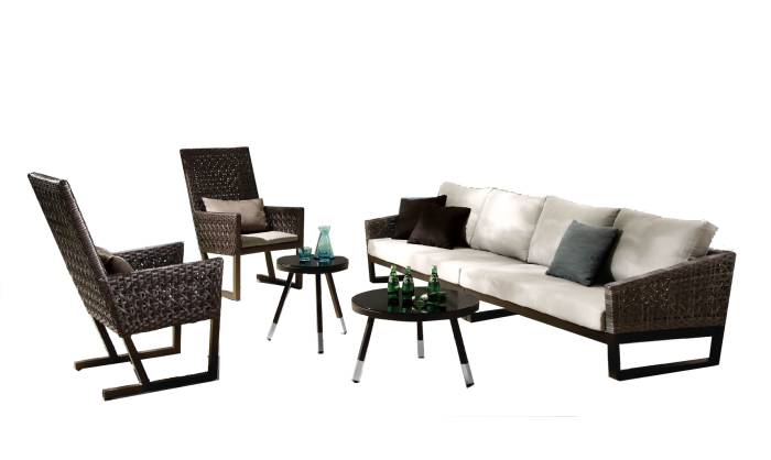 Cali Seating set for 6 with two high back Chairs - Image 1