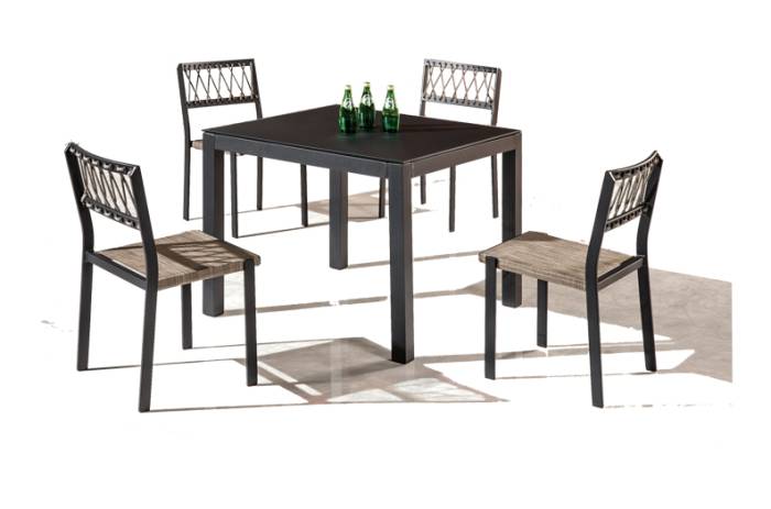 Hyacinth Dining Set for 4 with Chairs without Arms - Image 1