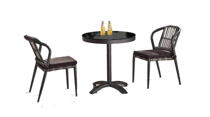 Kitaibela Armless Dining Set for Two with Small Bistro Table - Image 1