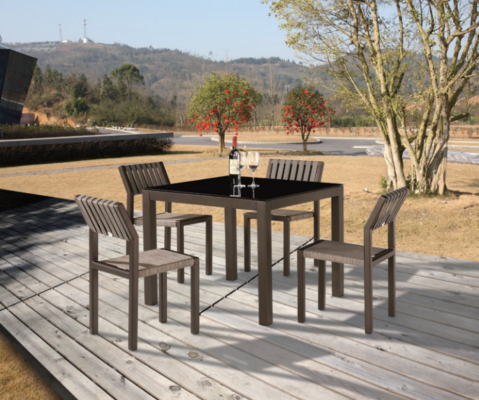 Amber Dining Set For 4 without Arms - Image 1