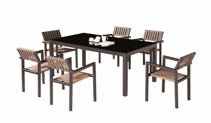 Amber Dining Set For 6 all With Arms - QUICK SHIP - Image 1