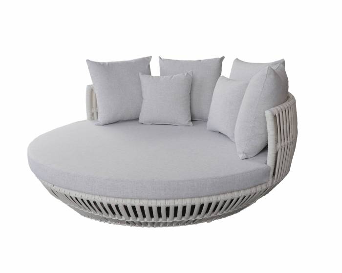 Apricot Low back Daybed - White Wicker - QUICK SHIP - Image 1