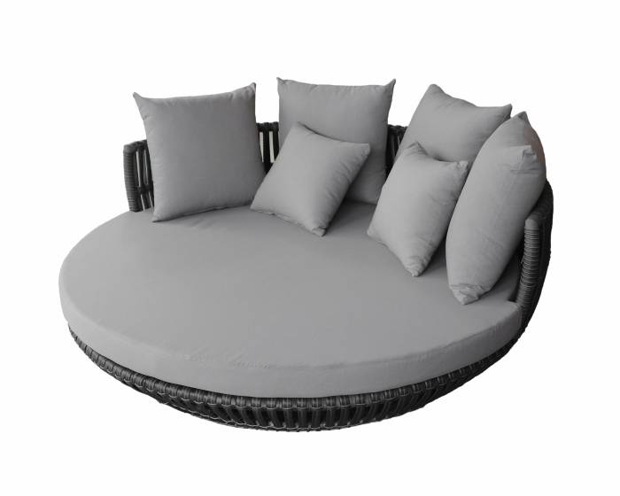 Apricot Low back Daybed - Grey Wicker - QUICK SHIP - Image 1