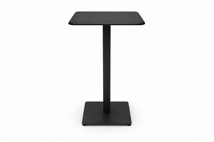 Monaco Bistro Bar Table with Solid Top Black