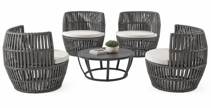 Apricot Round Seating Set for 4