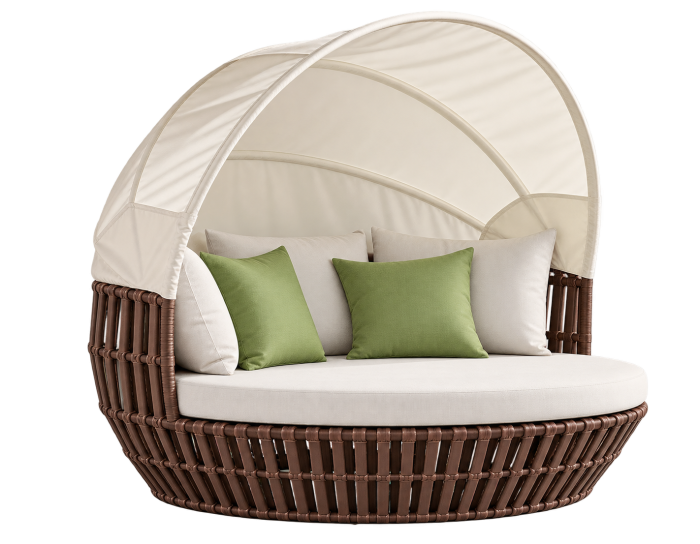 Apricot Low back Daybed with Canopy