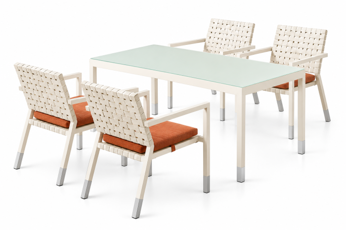 Taco Dining Set For 4 With Rectangular Table