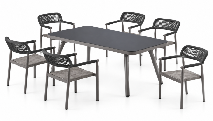 Venice Dining Set for 6 with arms