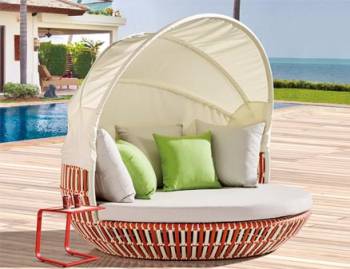 Apricot Low back Daybed with Canopy - Image 2