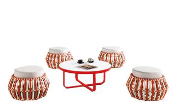Apricot Backless Seating Set for 4 - Image 1