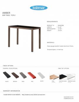 Amber Bar Table - 51"x25"x42" - Image 2