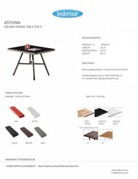 Asthina Dining Set For 4 with Arms - Image 3
