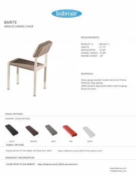 Barite Armless Dining Chair - Image 2