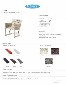 Cali Dining Chair with Arms - Image 3